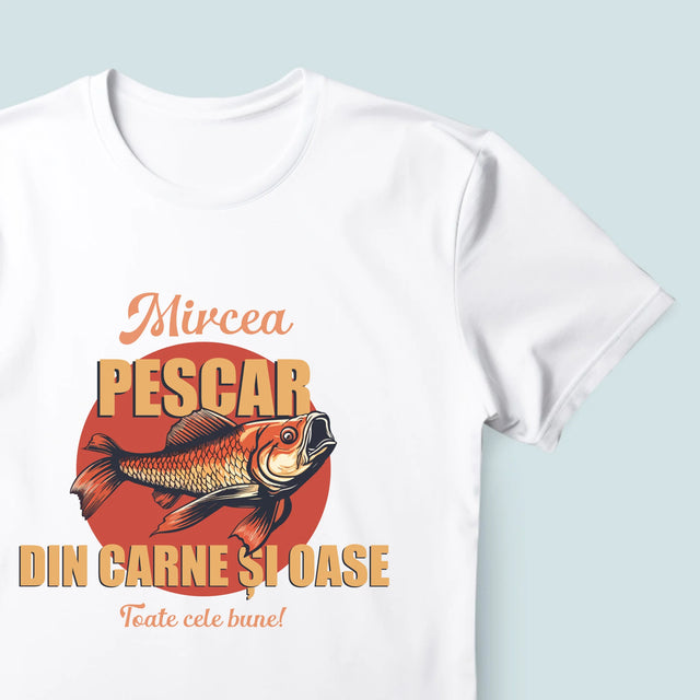 Numele Și Semnătura: Pescar Din Carne Și Oase - Tricou Pentru Bărbați