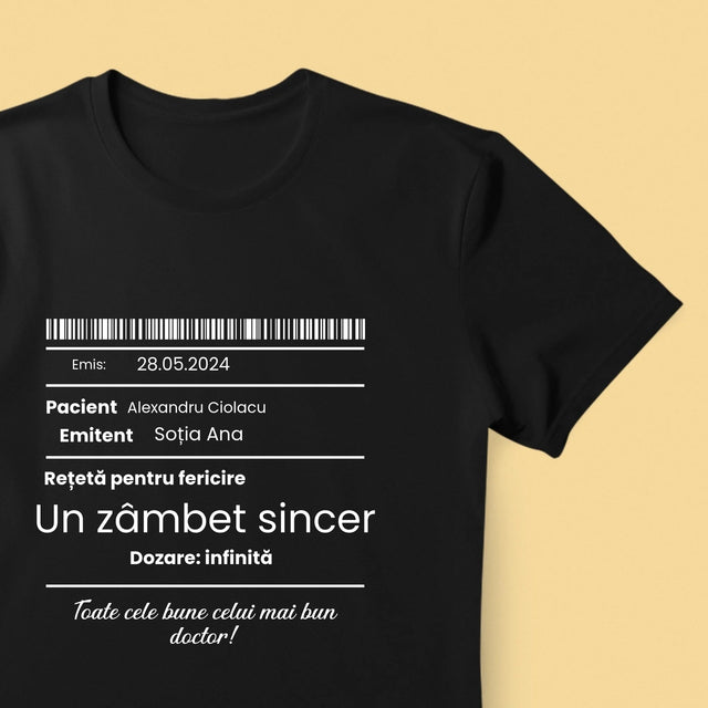 Numele Și Semnătura: Rețetă Pentru Fericire - Tricou Pentru Bărbați