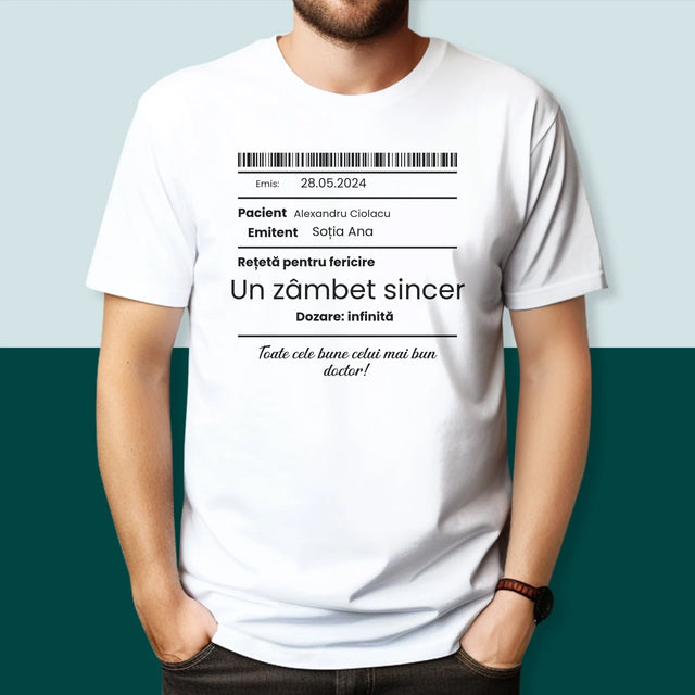 Numele Și Semnătura: Rețetă Pentru Fericire - Tricou Pentru Bărbați
