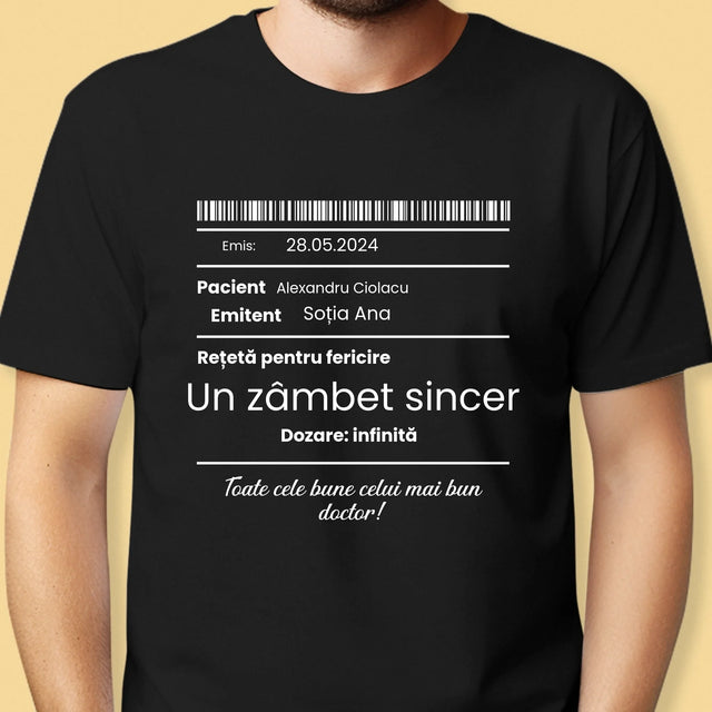 Numele Și Semnătura: Rețetă Pentru Fericire - Tricou Pentru Bărbați
