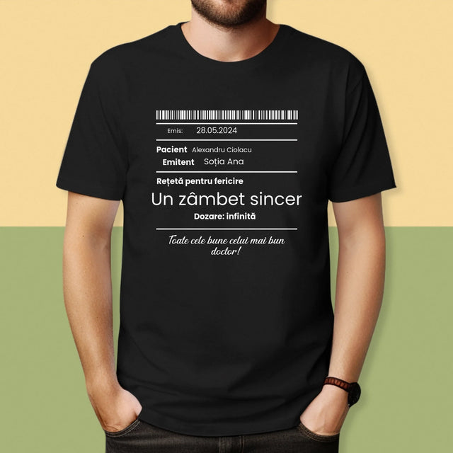 Numele Și Semnătura: Rețetă Pentru Fericire - Tricou Pentru Bărbați