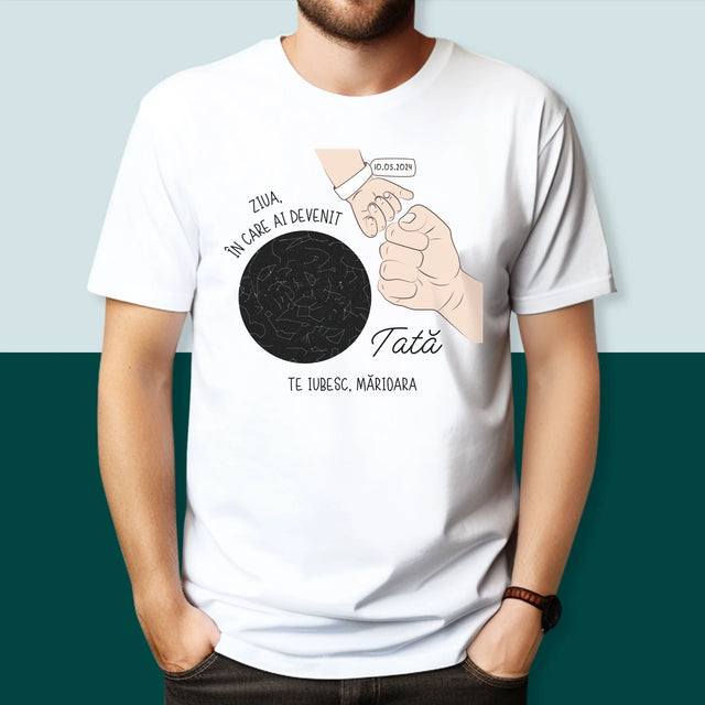 Harta Stelelor: Ziua În Care Ai Devenit Tată - Tricou Pentru Bărbați