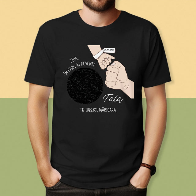 Harta Stelelor: Ziua În Care Ai Devenit Tată - Tricou Pentru Bărbați