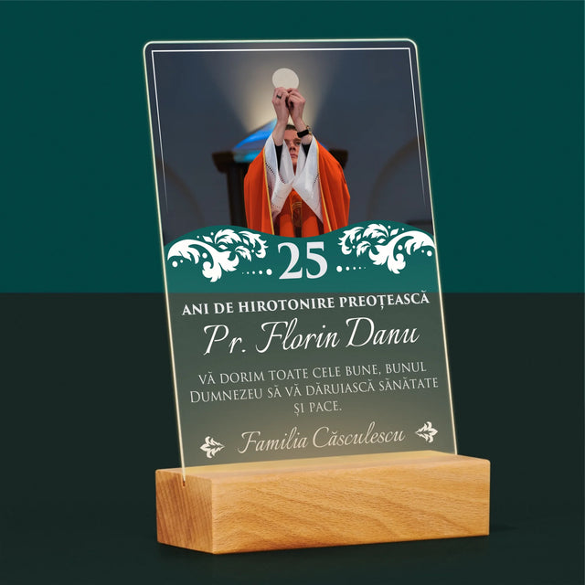 Fotografie Si Semnătură: Jubileul Hirotonirii Preoțești - Imprimare Pe Sticlă Acrilică (Verticală)