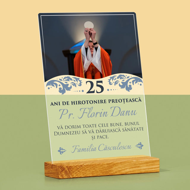 Fotografie Si Semnătură: Jubileul Hirotonirii Preoțești - Imprimare Pe Sticlă Acrilică (Verticală)