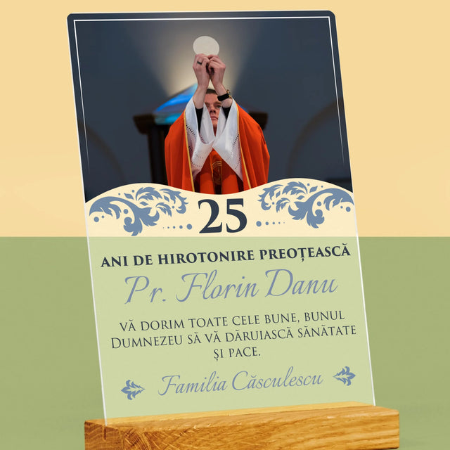 Fotografie Si Semnătură: Jubileul Hirotonirii Preoțești - Imprimare Pe Sticlă Acrilică (Verticală)