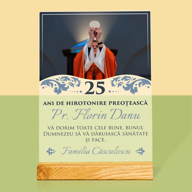 Fotografie Si Semnătură: Jubileul Hirotonirii Preoțești - Imprimare Pe Sticlă Acrilică (Verticală)