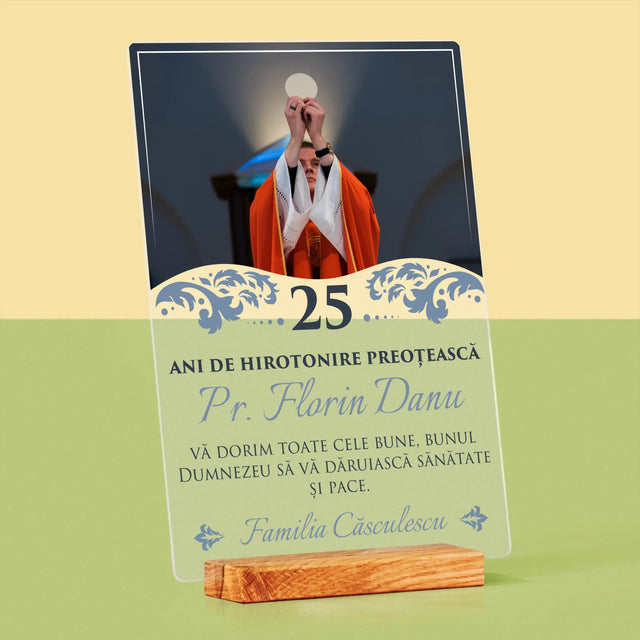 Fotografie Si Semnătură: Jubileul Hirotonirii Preoțești - Imprimare Pe Sticlă Acrilică (Verticală)