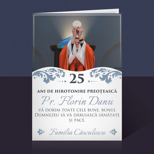 Fotografie Si Semnătură: Jubileul Hirotonirii Preoțești - Card Cu Felicitări