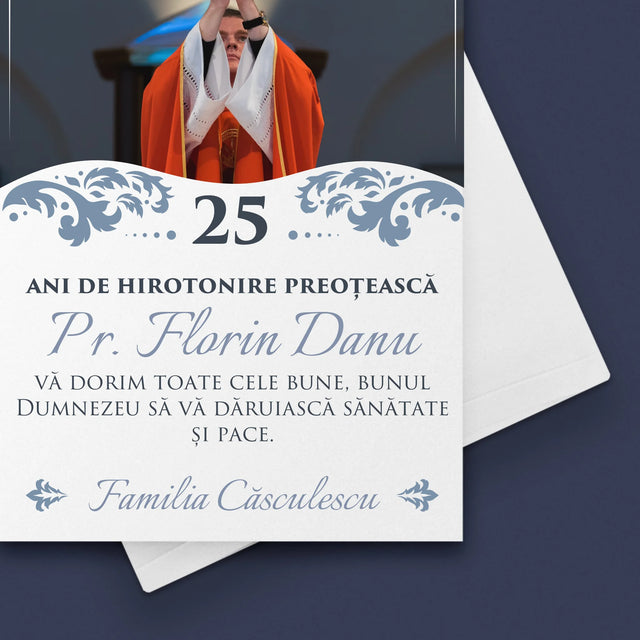 Fotografie Si Semnătură: Jubileul Hirotonirii Preoțești - Card Cu Felicitări