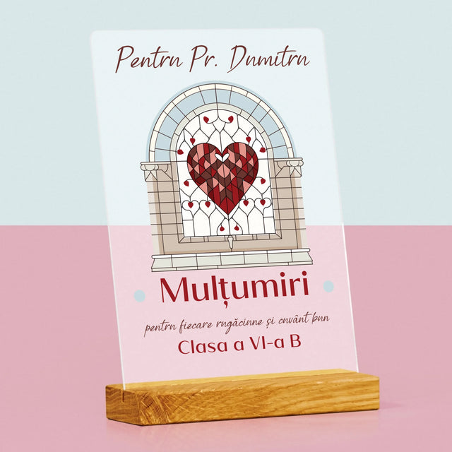 Numele Și Semnătura: Mulțumiri Pentru Rugăciuni - Imprimare Pe Sticlă Acrilică (Verticală)