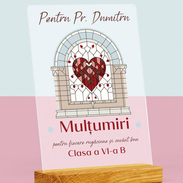 Numele Și Semnătura: Mulțumiri Pentru Rugăciuni - Imprimare Pe Sticlă Acrilică (Verticală)