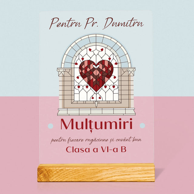 Numele Și Semnătura: Mulțumiri Pentru Rugăciuni - Imprimare Pe Sticlă Acrilică (Verticală)