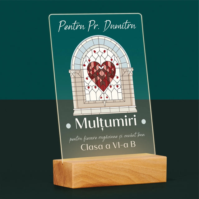 Numele Și Semnătura: Mulțumiri Pentru Rugăciuni - Imprimare Pe Sticlă Acrilică (Verticală)