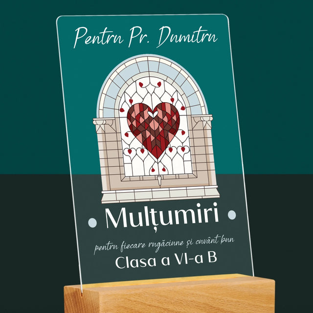 Numele Și Semnătura: Mulțumiri Pentru Rugăciuni - Imprimare Pe Sticlă Acrilică (Verticală)