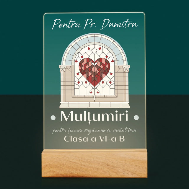 Numele Și Semnătura: Mulțumiri Pentru Rugăciuni - Imprimare Pe Sticlă Acrilică (Verticală)