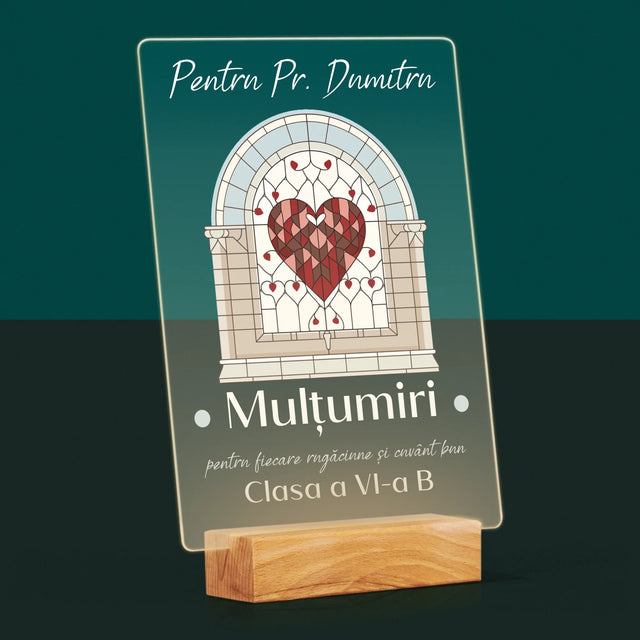 Numele Și Semnătura: Mulțumiri Pentru Rugăciuni - Imprimare Pe Sticlă Acrilică (Verticală)