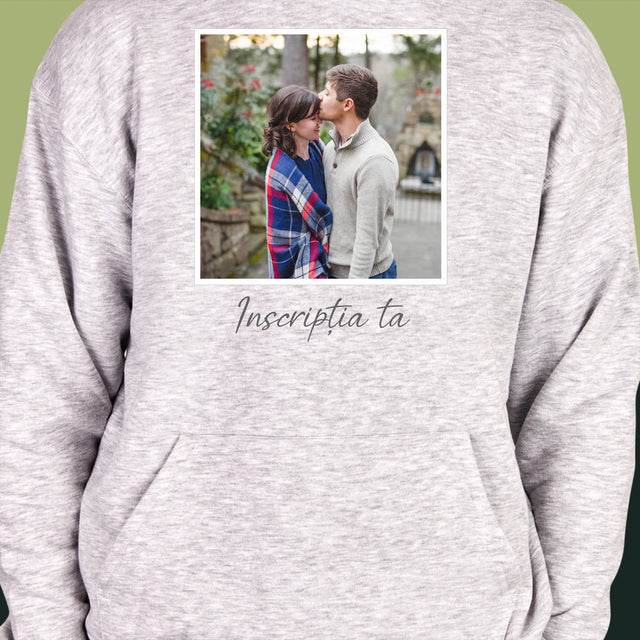 Fotografie Si Semnătură: Fotografia Ta Cu Inscripție - Hanorac Cu Glugă Pentru Bărbați