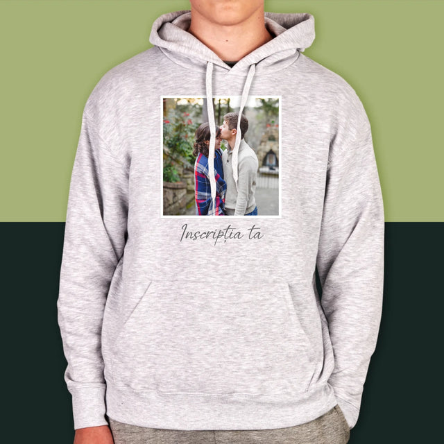 Fotografie Si Semnătură: Fotografia Ta Cu Inscripție - Hanorac Cu Glugă Pentru Bărbați