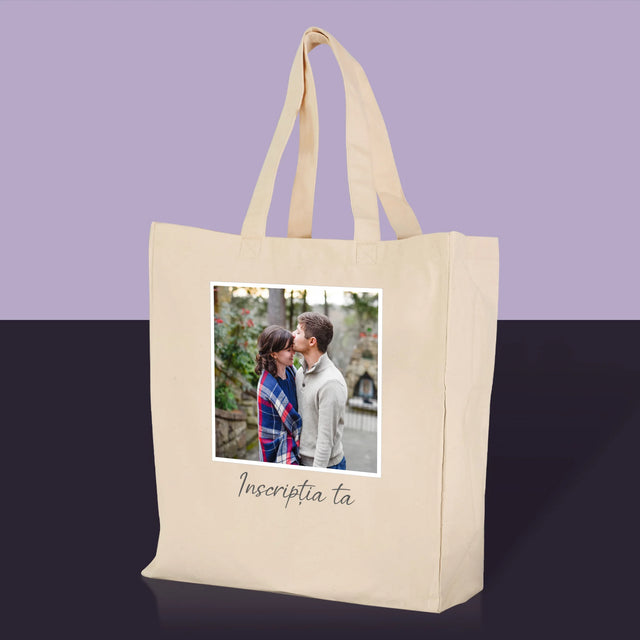 Fotografie Si Semnătură: Fotografia Ta Cu Inscripție - Sacoșă De Pânză