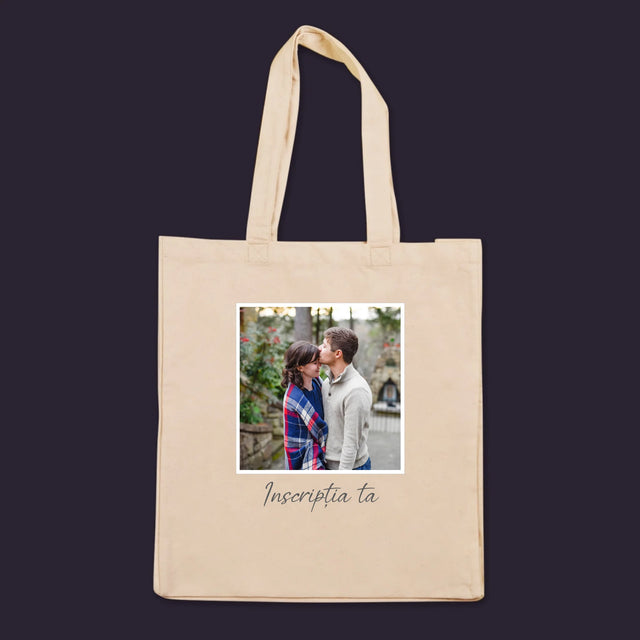 Fotografie Si Semnătură: Fotografia Ta Cu Inscripție - Sacoșă De Pânză