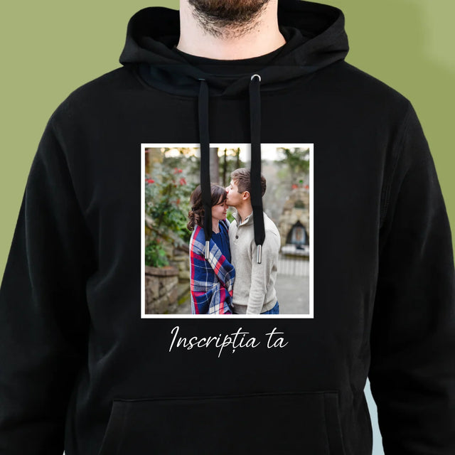 Fotografie Si Semnătură: Fotografia Ta Cu Inscripție - Hanorac Cu Glugă Pentru Bărbați