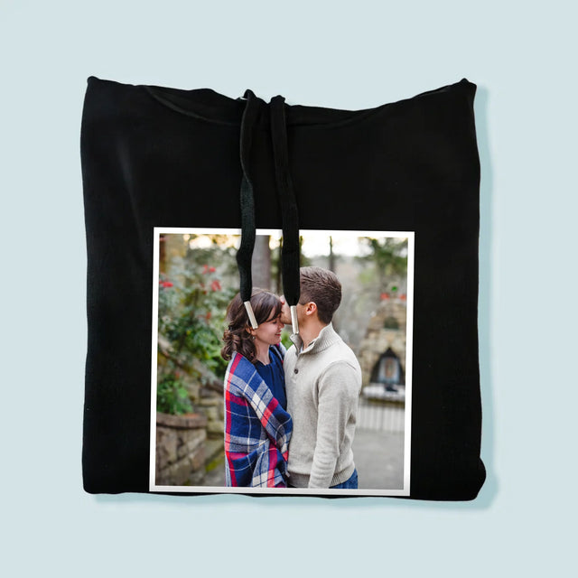 Fotografie Si Semnătură: Fotografia Ta Cu Inscripție - Hanorac Cu Glugă Pentru Bărbați