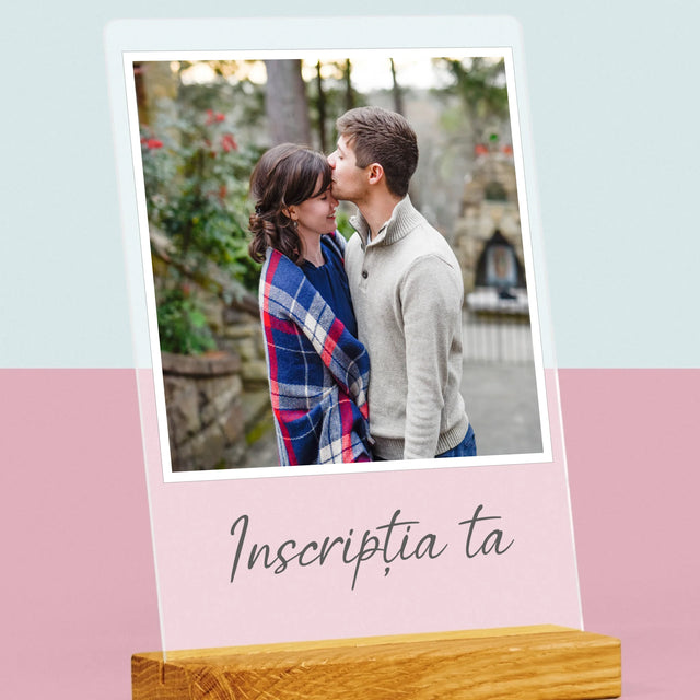 Fotografie Si Semnătură: Fotografia Ta Cu Inscripție - Imprimare Pe Sticlă Acrilică (Verticală)