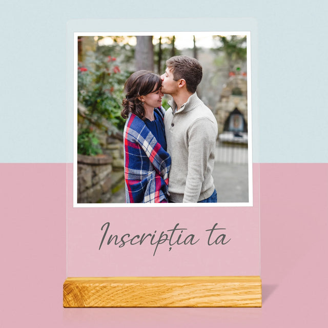 Fotografie Si Semnătură: Fotografia Ta Cu Inscripție - Imprimare Pe Sticlă Acrilică (Verticală)