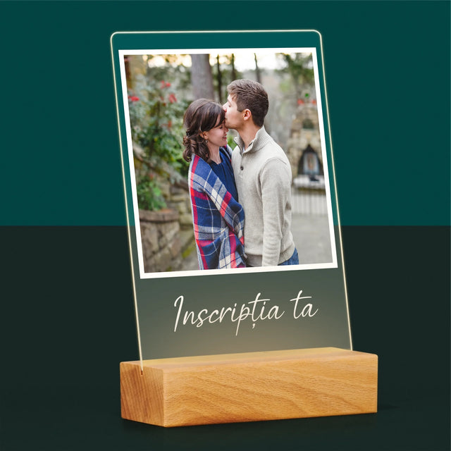 Fotografie Si Semnătură: Fotografia Ta Cu Inscripție - Imprimare Pe Sticlă Acrilică (Verticală)