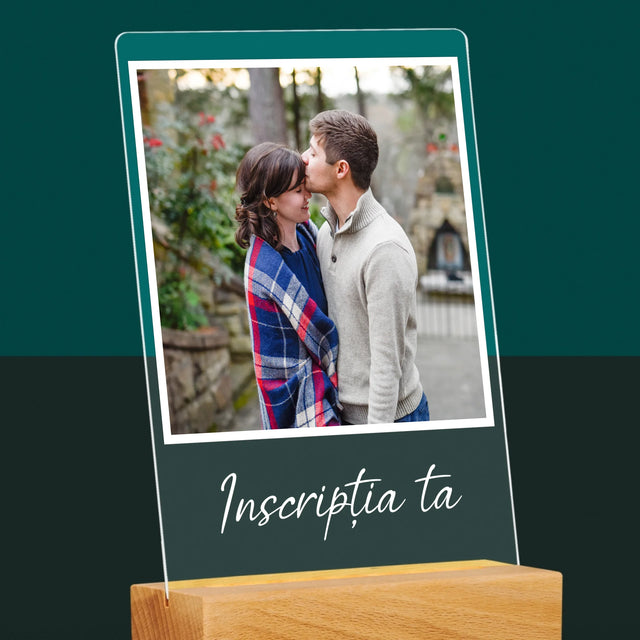 Fotografie Si Semnătură: Fotografia Ta Cu Inscripție - Imprimare Pe Sticlă Acrilică (Verticală)