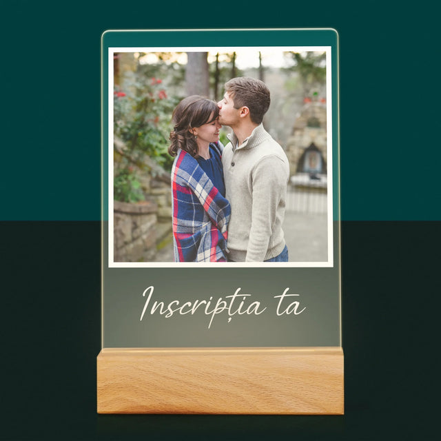 Fotografie Si Semnătură: Fotografia Ta Cu Inscripție - Imprimare Pe Sticlă Acrilică (Verticală)