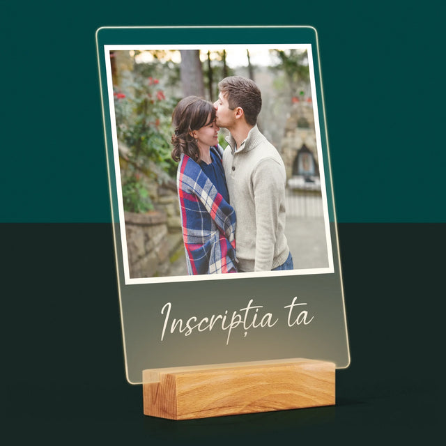 Fotografie Si Semnătură: Fotografia Ta Cu Inscripție - Imprimare Pe Sticlă Acrilică (Verticală)