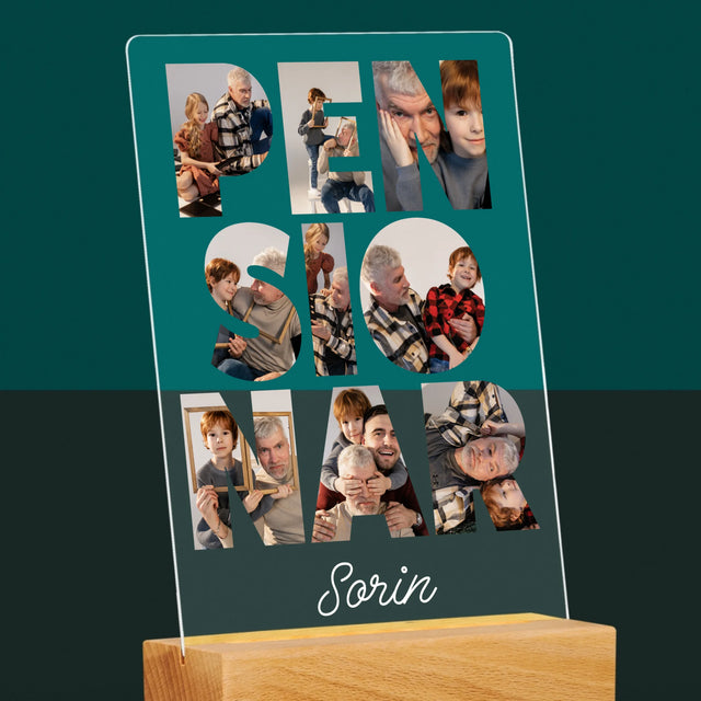 Cuvânt Din Fotografii: Pensionar - Imprimare Pe Sticlă Acrilică (Verticală)