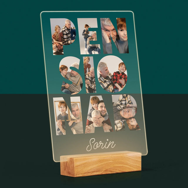 Cuvânt Din Fotografii: Pensionar - Imprimare Pe Sticlă Acrilică (Verticală)