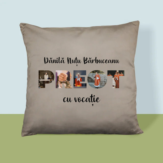 Cuvânt Din Fotografii: Un Preot Cu Vocație - Pernă (Cu Fotografie)