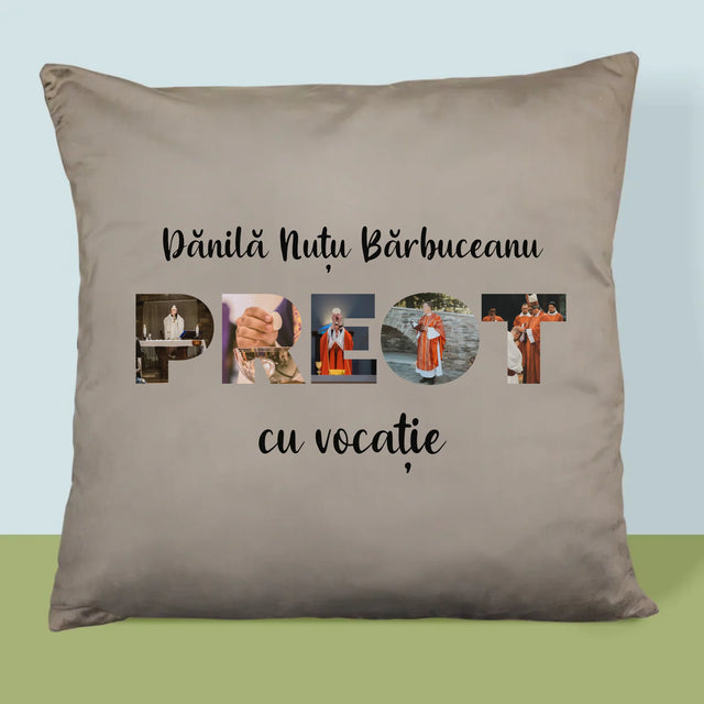 Cuvânt Din Fotografii: Un Preot Cu Vocație - Pernă (Cu Fotografie)