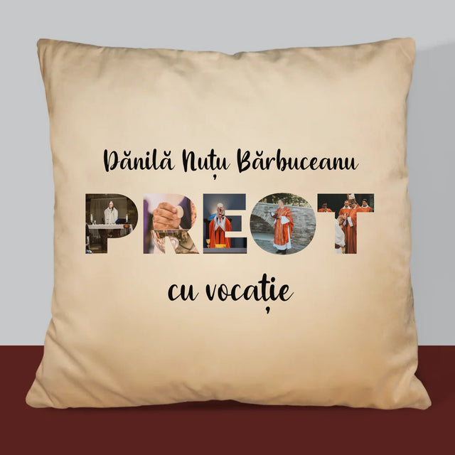 Cuvânt Din Fotografii: Un Preot Cu Vocație - Pernă (Cu Fotografie)