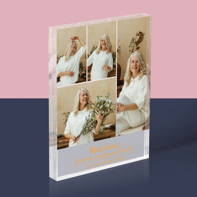 Colaj De Fotografii: Pensionare Fericită! - Bloc Acrilic