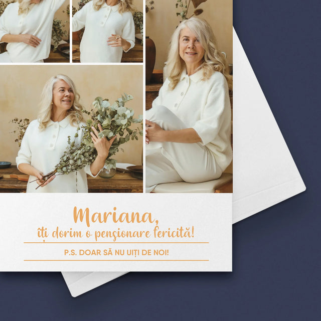 Colaj De Fotografii: Pensionare Fericită! - Card Cu Felicitări