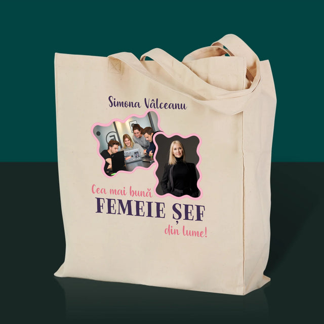 Colaj De Fotografii: Cea Mai Bună Femeie Șef - Sacoșă De Pânză