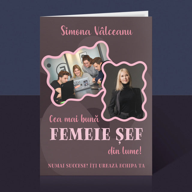 Colaj De Fotografii: Cea Mai Bună Femeie Șef - Card Cu Felicitări