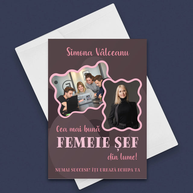 Colaj De Fotografii: Cea Mai Bună Femeie Șef - Card Cu Felicitări
