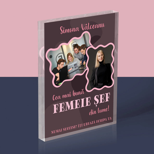 Colaj De Fotografii: Cea Mai Bună Femeie Șef - Bloc Acrilic