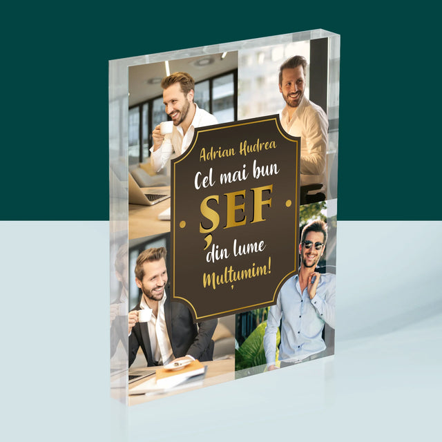 Colaj De Fotografii: Cel Mai Bun Șef Din Lume - Bloc Acrilic