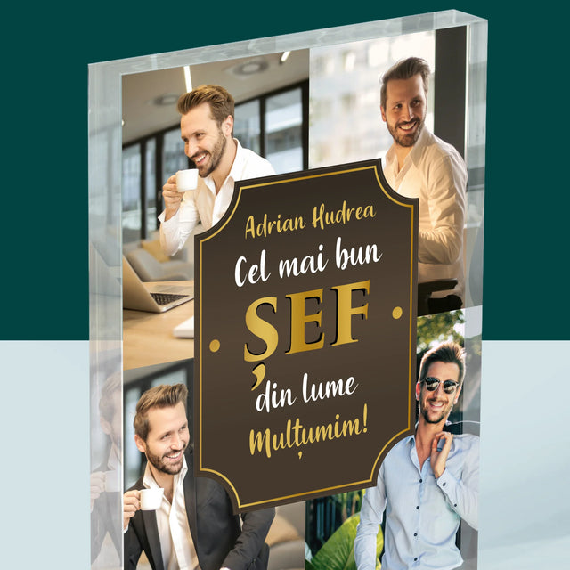 Colaj De Fotografii: Cel Mai Bun Șef Din Lume - Bloc Acrilic