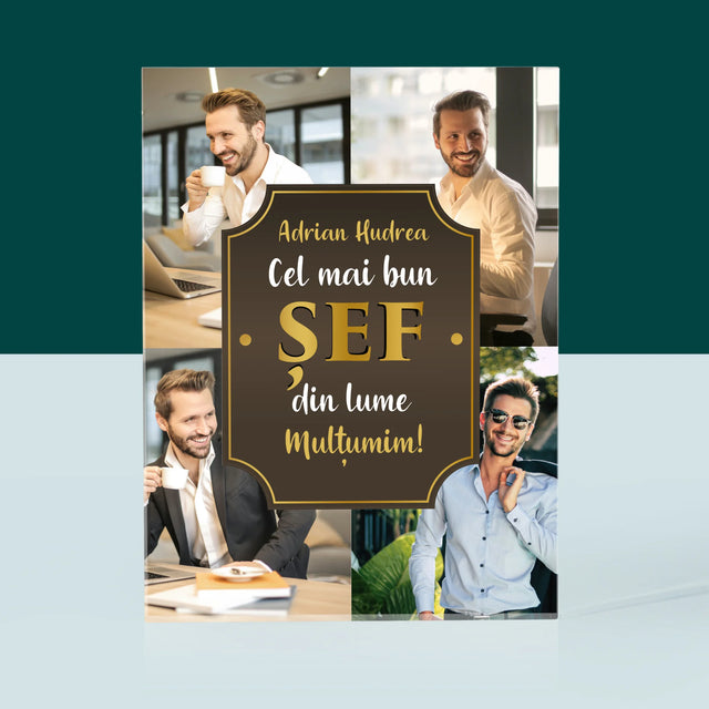 Colaj De Fotografii: Cel Mai Bun Șef Din Lume - Bloc Acrilic