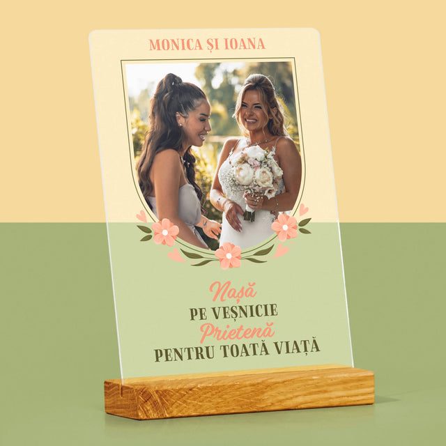 Fotografie Si Semnătură: Nașă Pe Veșnicie - Imprimare Pe Sticlă Acrilică (Verticală)