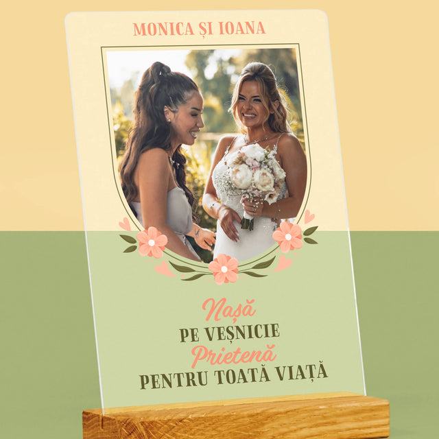 Fotografie Si Semnătură: Nașă Pe Veșnicie - Imprimare Pe Sticlă Acrilică (Verticală)