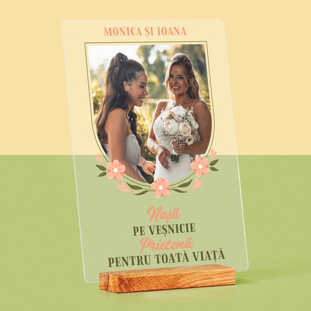 Fotografie Si Semnătură: Nașă Pe Veșnicie - Imprimare Pe Sticlă Acrilică (Verticală)